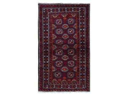 Persian hand-knotted wool rug in Red, 3'4" x 5'10" — SKU O087377