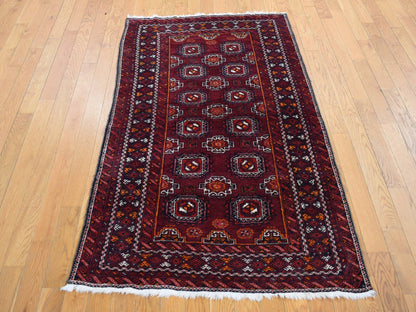Persian hand-knotted wool rug in Red, 3'4" x 5'10" — SKU O087377 (view 2)