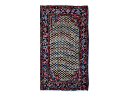 Brown 4'4" x 7'9" Persian Hand knotted Wool Rug - Sku: O087384