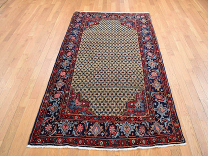 Brown 4'4" x 7'9" Persian Hand knotted Wool Rug - Sku: O087384