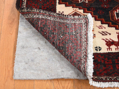 Baluch Persian hand-knotted wool runner in Red, 3'8" x 8' — SKU O087385 (view 3)