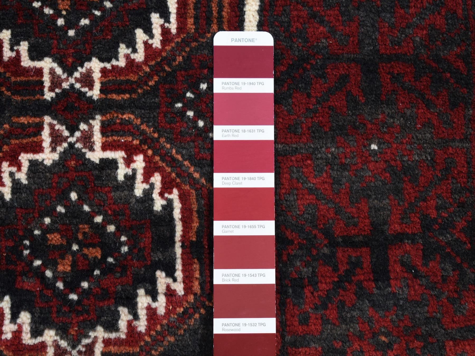 Baluch Persian hand-knotted wool runner in Red, 3'8" x 8' — SKU O087385 (view 5)