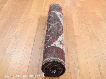 Baluch Persian hand-knotted wool runner in Red, 3'8" x 8' — SKU O087385 (view 7)