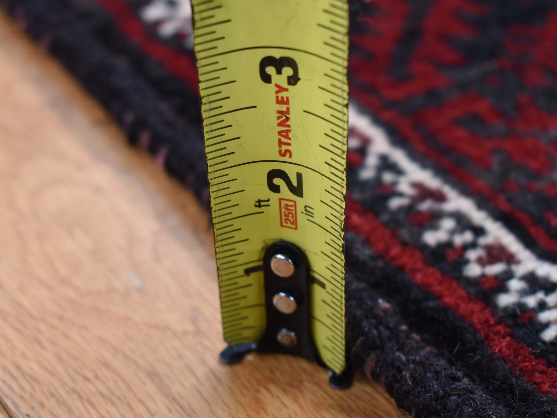 Baluch Persian hand-knotted wool runner in Red, 3'8" x 8' — SKU O087385 (view 8)