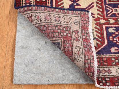 Blue 3'8" x 10'0" Persian Hand knotted Wool Rug - Sku: O087386