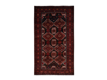 Brown 3'7" x 6'5" Persian Hand knotted Wool Rug - Sku: O087392