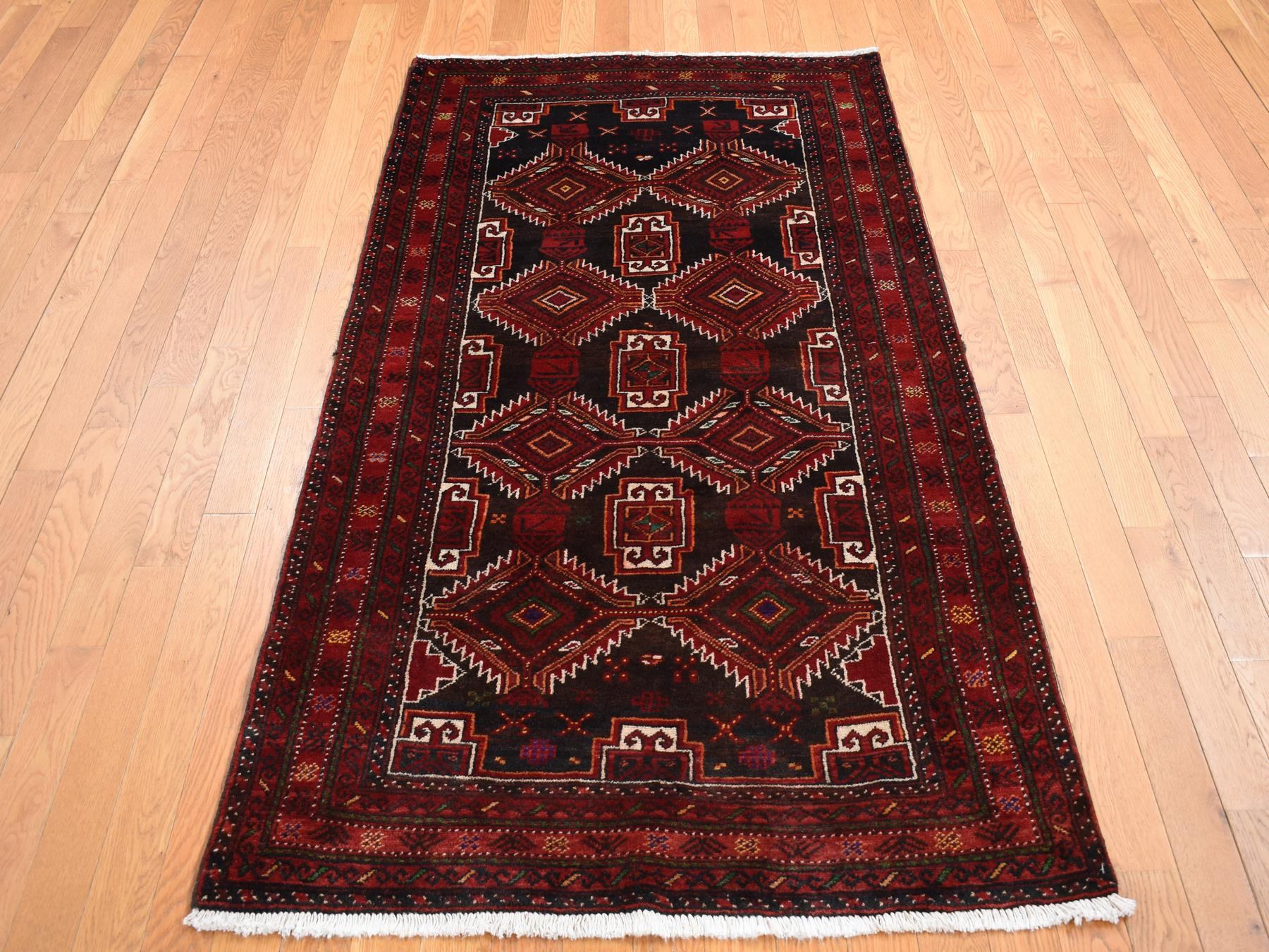 Baluch Persian hand-knotted wool rug in Brown, 3'7" x 6'5" — SKU O087392 (view 2)