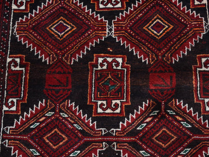 Brown 3'7" x 6'5" Persian Hand knotted Wool Rug - Sku: O087392