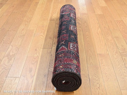 Brown 3'7" x 6'5" Persian Hand knotted Wool Rug - Sku: O087392