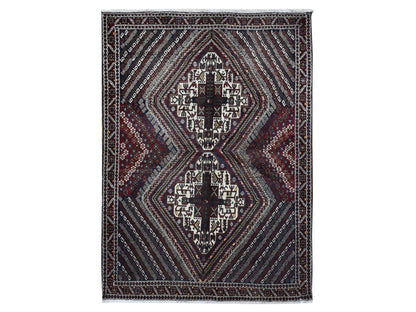Blue 4'1" x 5'9" Persian Hand knotted Wool Rug - Sku: O087399