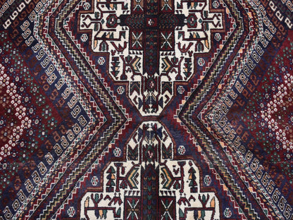 Blue 4'1" x 5'9" Persian Hand knotted Wool Rug - Sku: O087399