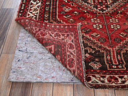 Shiraz Vintage hand-knotted wool rug in Red & Ivory, 3'9" x 5'1" — SKU O0873 (view 3)