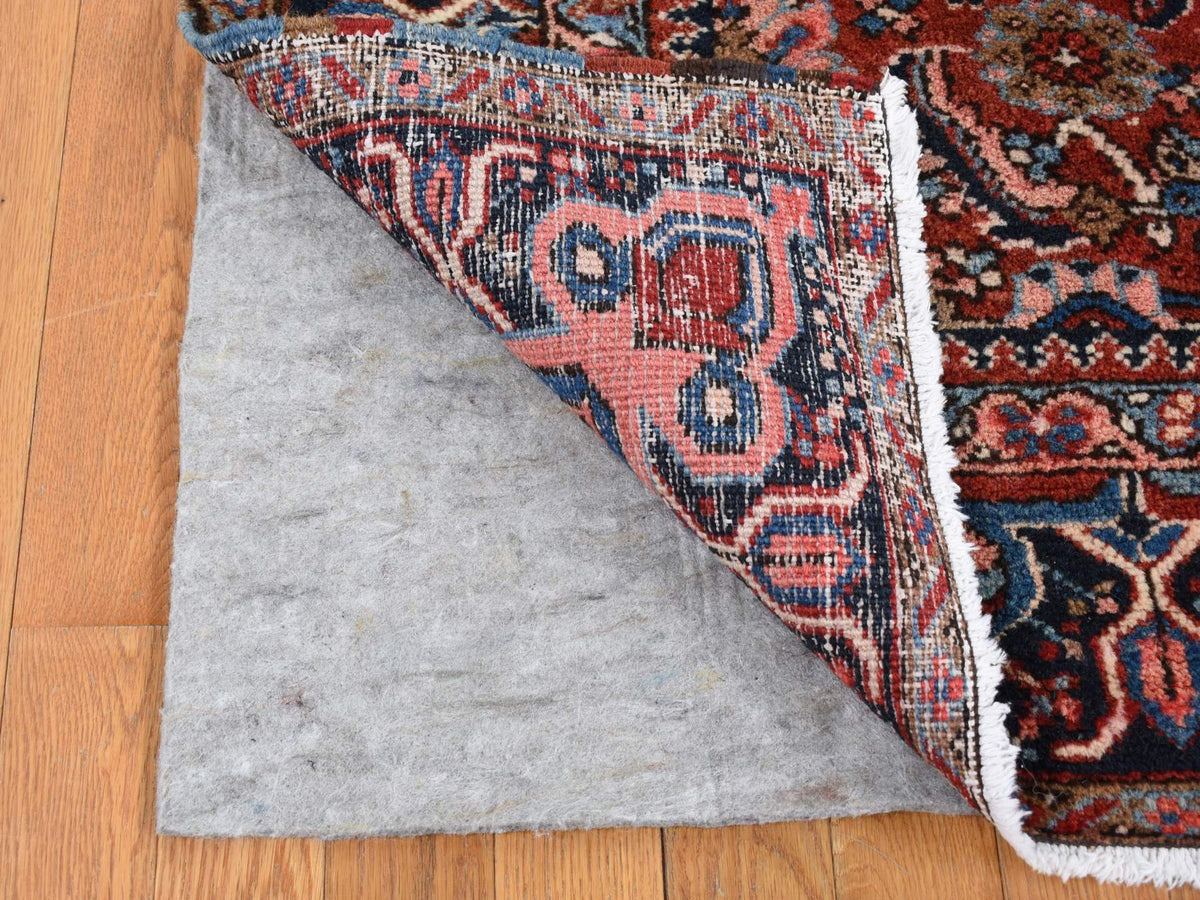 Heriz Antique hand-knotted wool rug in Red & Blue, 7'3" x 9'7" — SKU O087401 (view 4)