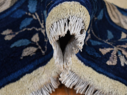 Antique hand-knotted wool rug in Ivory & Blue, 9' x 14'2" — SKU O087402 (view 6)