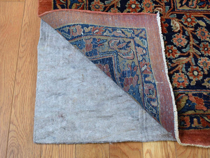 Sarouk Antique hand-knotted wool rug in Red & Blue, 10'6" x 19'3" — SKU O087403 (view 4)