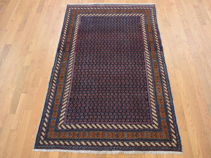 Blue 4'4" x 6'10" Antique Hand knotted Wool Rug - Sku: O087404