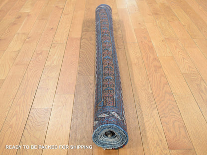 Blue 4'4" x 6'10" Antique Hand knotted Wool Rug - Sku: O087404