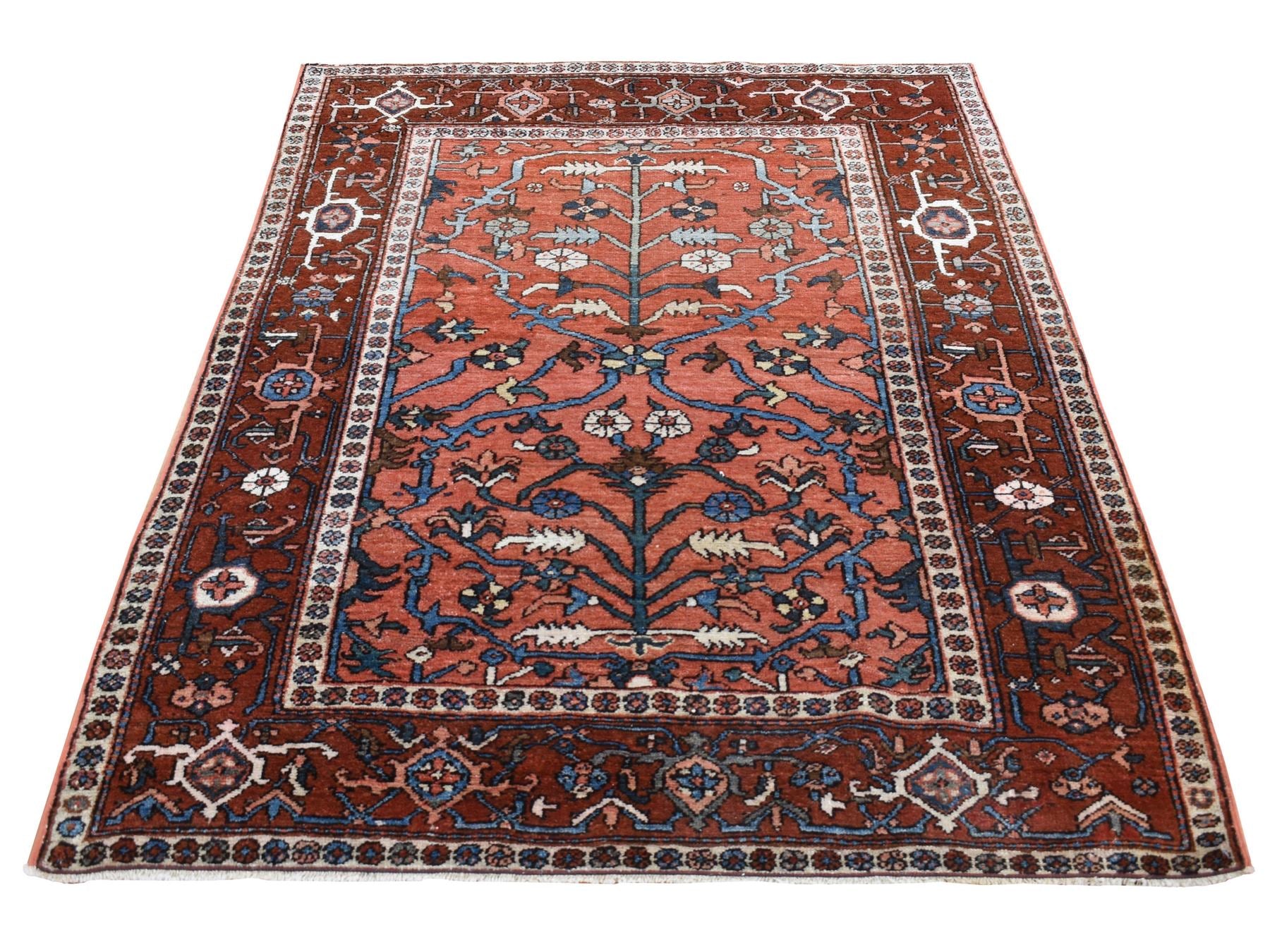 Heriz Heriz hand-knotted wool rug in Red, 4'9" x 6'1" — SKU O087406