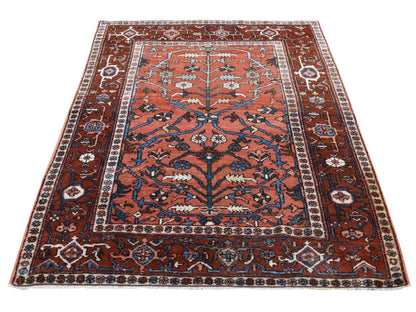 Heriz Heriz hand-knotted wool rug in Red, 4'9" x 6'1" — SKU O087406
