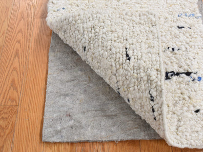 Ivory 1'9" x 1'9" Modern and Contemporary Hand knotted Wool Rug - Sku: O087413