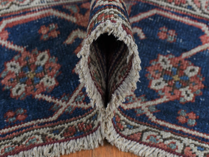 Heriz Antique hand-knotted wool rug in Ivory & Blue, 9'9" x 12'6" — SKU O087424 (view 6)