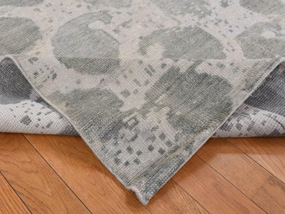 Grey 5'10" x 9'0" Oushak And Peshawar Hand knotted Wool Rug - Sku: O087427