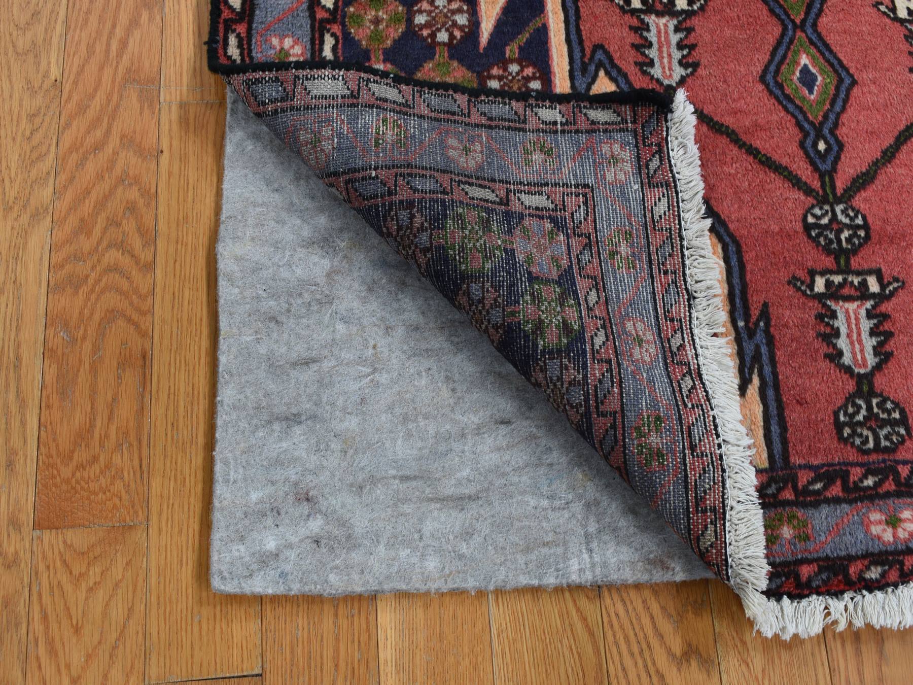 Persian hand-knotted wool rug in Red & Blue, 3'5" x 5' — SKU O087432 (view 2)