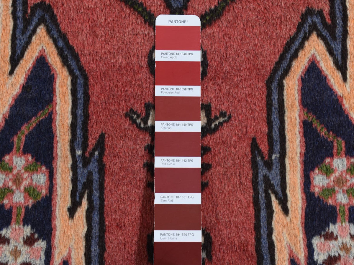 Persian hand-knotted wool rug in Red & Blue, 3'5" x 5' — SKU O087432 (view 4)