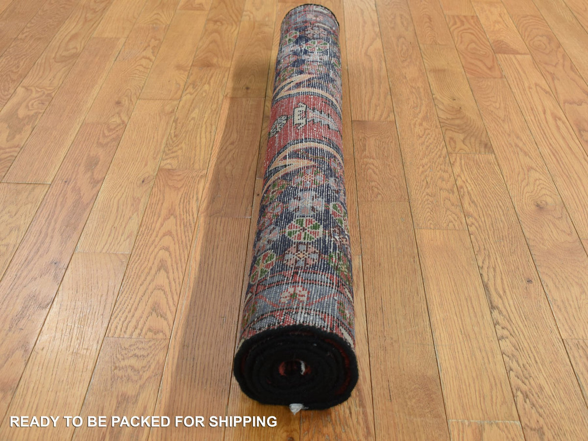 Persian hand-knotted wool rug in Red & Blue, 3'5" x 5' — SKU O087432 (view 6)