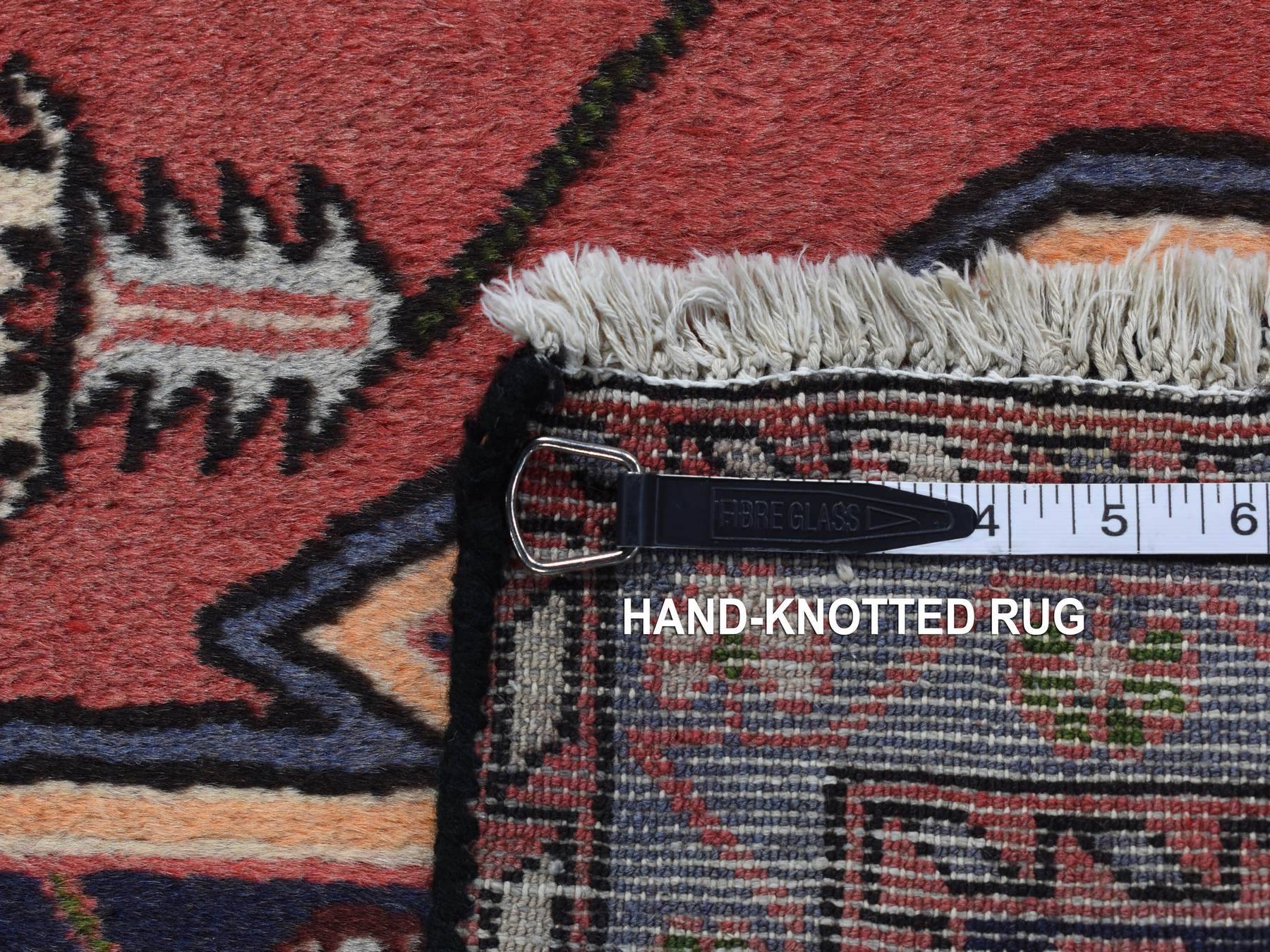 Persian hand-knotted wool rug in Red & Blue, 3'5" x 5' — SKU O087432 (view 8)