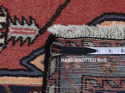 Persian hand-knotted wool rug in Red & Blue, 3'5" x 5' — SKU O087432 (view 8)