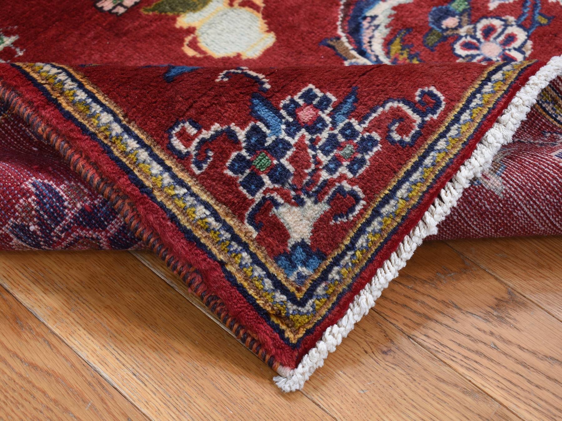 Persian hand-knotted wool rug in Red, 3' x 4'9" — SKU O087435 (view 4)