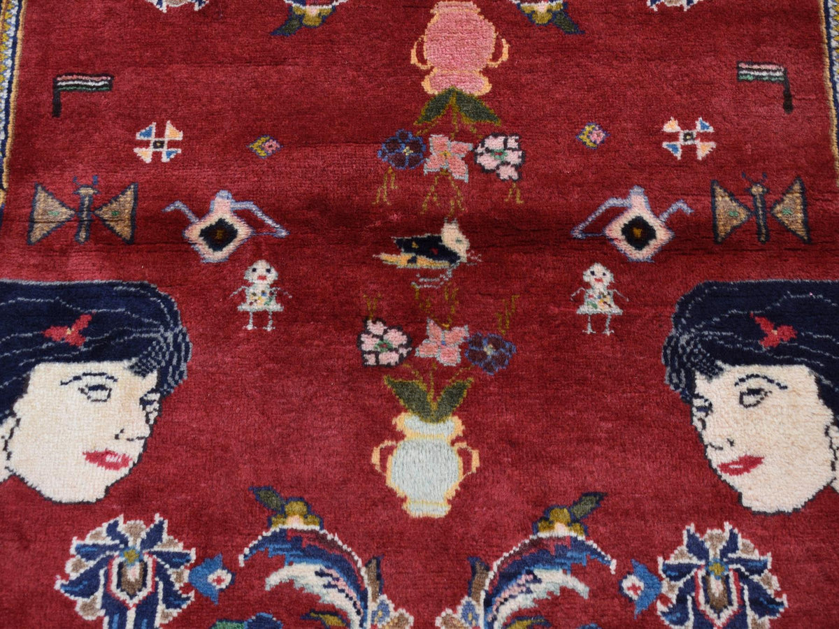 Persian hand-knotted wool rug in Red, 3' x 4'9" — SKU O087435 (view 6)