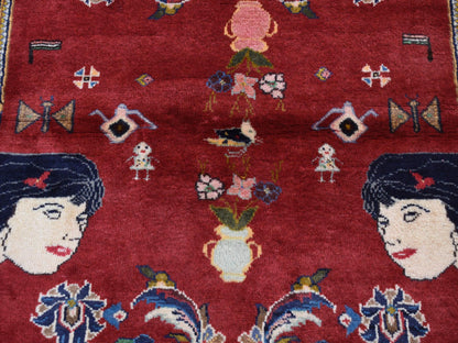 Persian hand-knotted wool rug in Red, 3' x 4'9" — SKU O087435 (view 6)