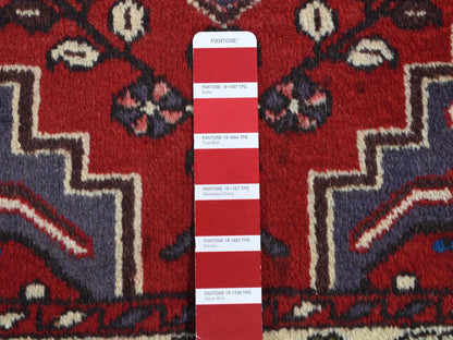 Red 3'5" x 5'0" Persian Hand knotted Wool Rug - Sku: O087447