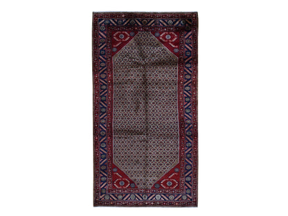 Brown 5'0" x 9'6" Persian Hand knotted Wool Rug - Sku: O087456