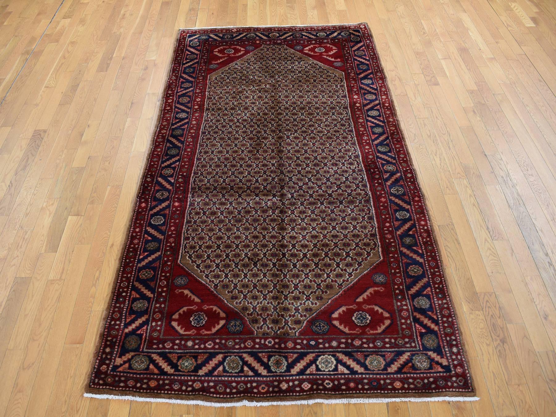 Brown 5'0" x 9'6" Persian Hand knotted Wool Rug - Sku: O087456