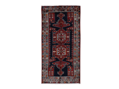 Blue 4'8" x 9'7" Persian Hand knotted Wool Rug - Sku: O087472