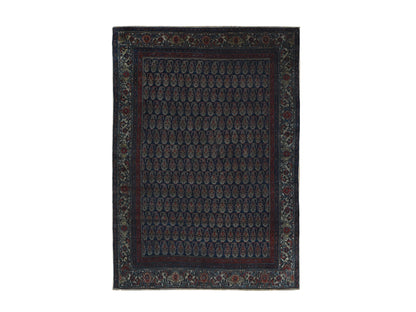 Blue 4'0" x 6'0" Vintage Hand knotted Wool Rug - Sku: O087479