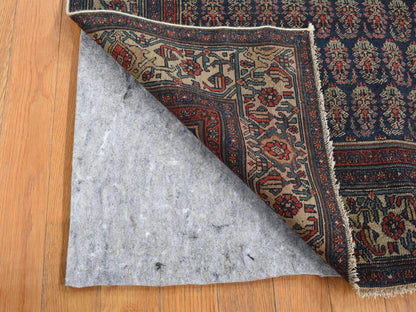 Blue 4'0" x 6'0" Vintage Hand knotted Wool Rug - Sku: O087479