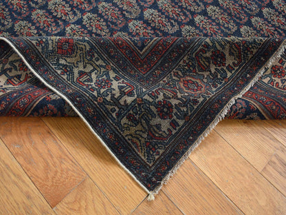 Blue 4'0" x 6'0" Vintage Hand knotted Wool Rug - Sku: O087479