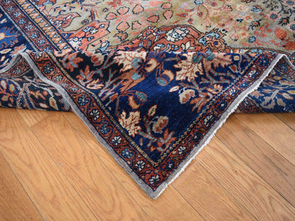 Green 8'4" x 11'6" Vintage Hand knotted Wool Rug - Sku: O087480