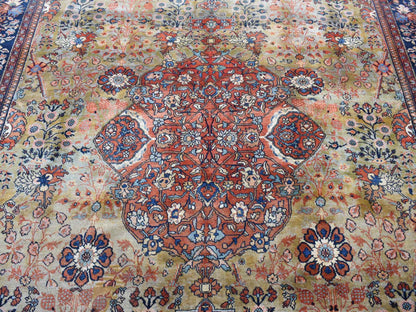 Green 8'4" x 11'6" Vintage Hand knotted Wool Rug - Sku: O087480