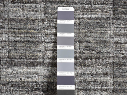 Modern / Contemporary hand-knotted wool rug in Gray, 2' x 2' — SKU O087485 (view 3)