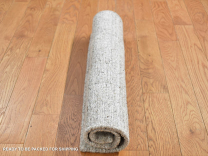 Beige 2'0" x 2'1" Modern and Contemporary Handloom Wool Rug - Sku: O087486