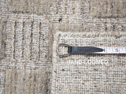 Beige 2'0" x 2'1" Modern and Contemporary Handloom Wool Rug - Sku: O087486