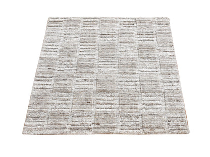 Beige 2'1" x 2'1" Modern and Contemporary Handloom Wool Rug - Sku: O087487