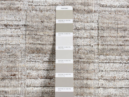 Beige 2'1" x 2'1" Modern and Contemporary Handloom Wool Rug - Sku: O087487