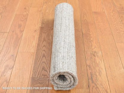 Beige 2'1" x 2'1" Modern and Contemporary Handloom Wool Rug - Sku: O087487