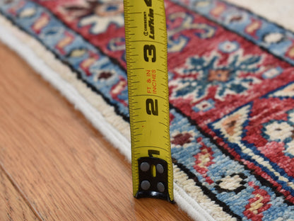 Kazak Kazak hand-knotted wool runner in Ivory & Red, 2'9" x 8'7" — SKU O087493 (view 8)